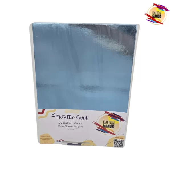 Metallic Baby Blue A4 240gsm Pack 20 - Image 2