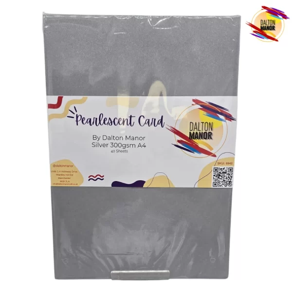 Pearlescent Card Silver A4 300gm Pack 40 - Image 2